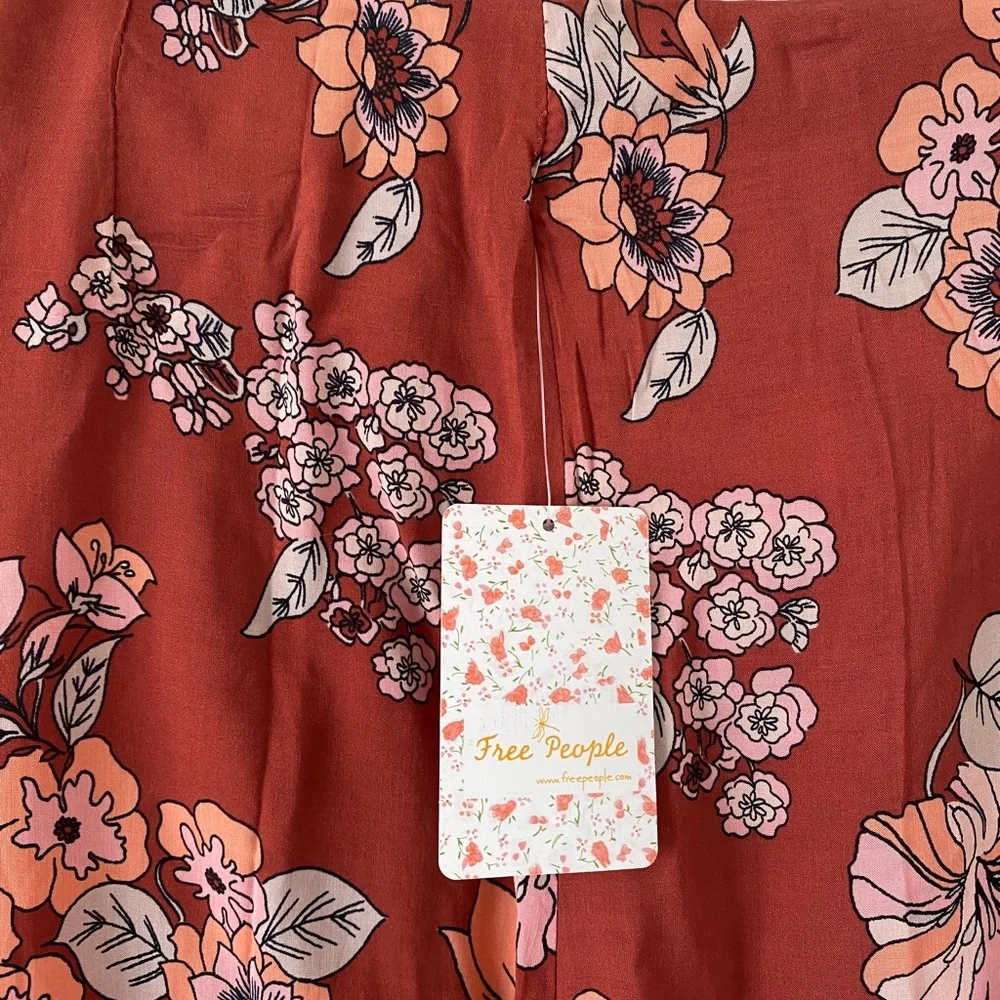 Free People Floral Wrap Midi Skirt NWT - Picture 11 of 14